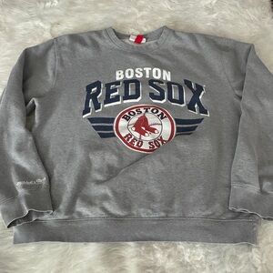 Mitchell & Ness Boston Red Sox Gray Crewneck Sweatshirt